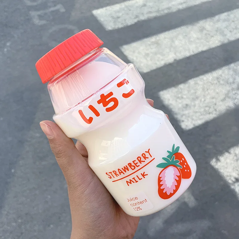 H1f8dc48a1103467487d2de4246bd24672.webp Botella Kawaii 480ml Forma Yakult para Niñas BPA Free - Werlivo