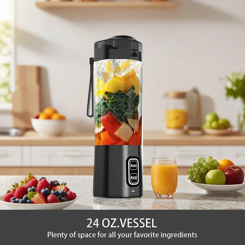 S68d97013d2dd406b94ca4612a726ccc3x-1.webp Licuadora Portátil 700ml USB 6 Cuchillas para Batidos - Werlivo