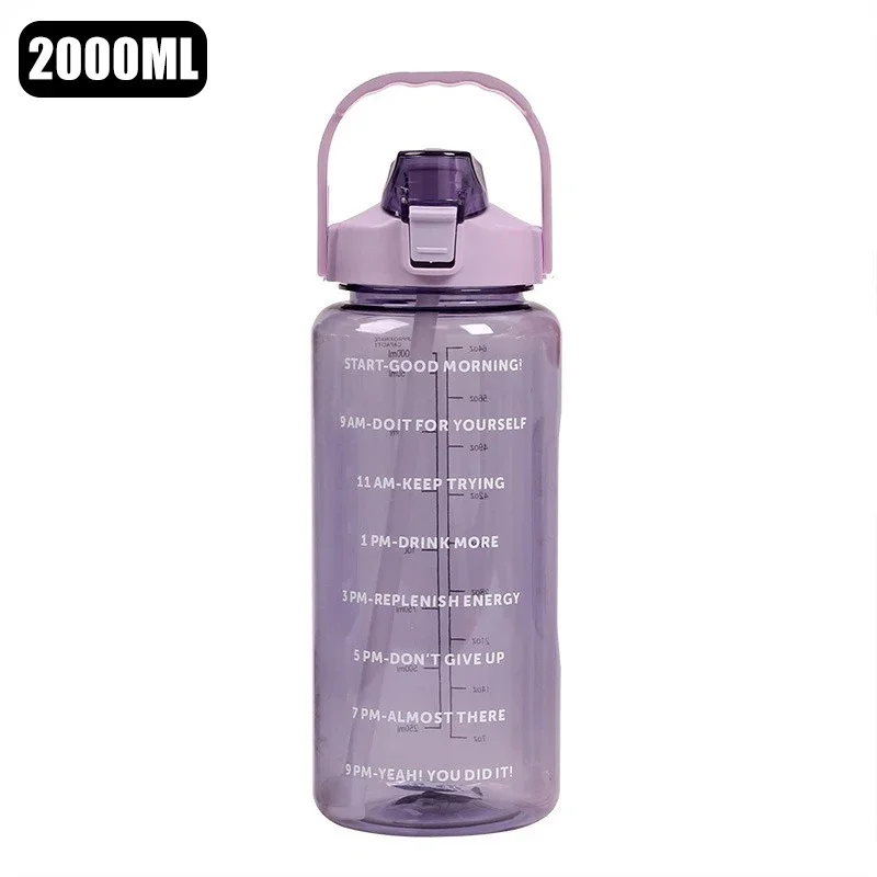 S834e999fb89b49a5b8eee188e709a898v.webp Botella de Agua 1L/2L Portátil con Sorbete para Deportes - Werlivo