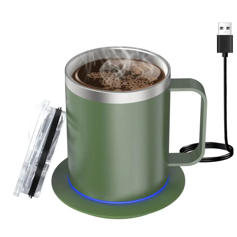 Taza Calentadora USB Eléctrica 12oz con Temperatura - Werlivo