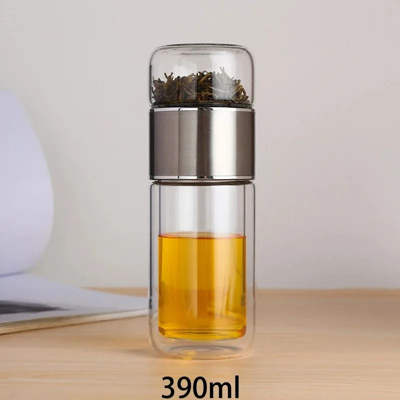 Sb91a481e3c7d4922ae27eff0ae5c6c4fV.webp Botella de Vidrio con Infusor de Té 420ml Doble Capa - Werlivo